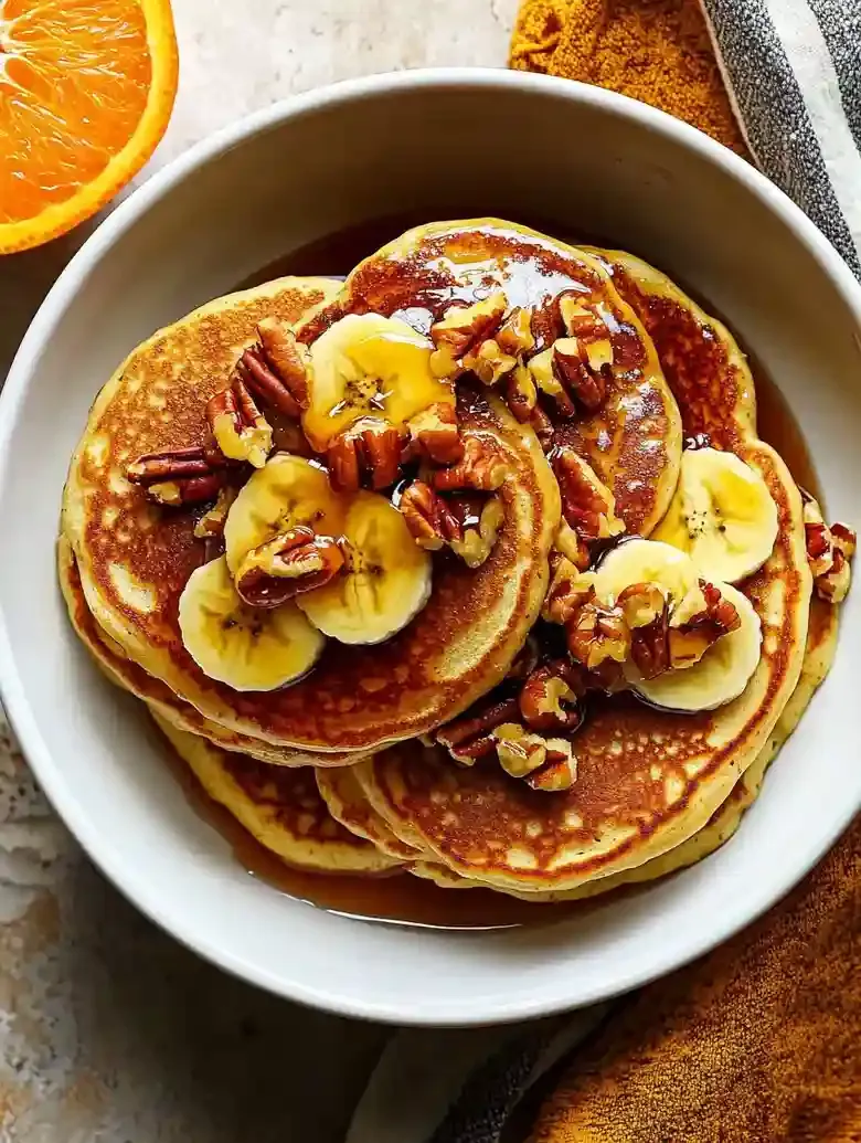 Fluffy Banana Foster Pancakes