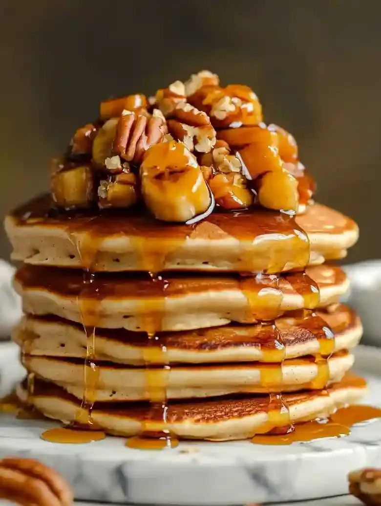 Fluffy Banana Foster Pancakes