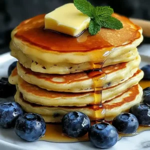 Fluffy Lemon Blueberry Pancakes
