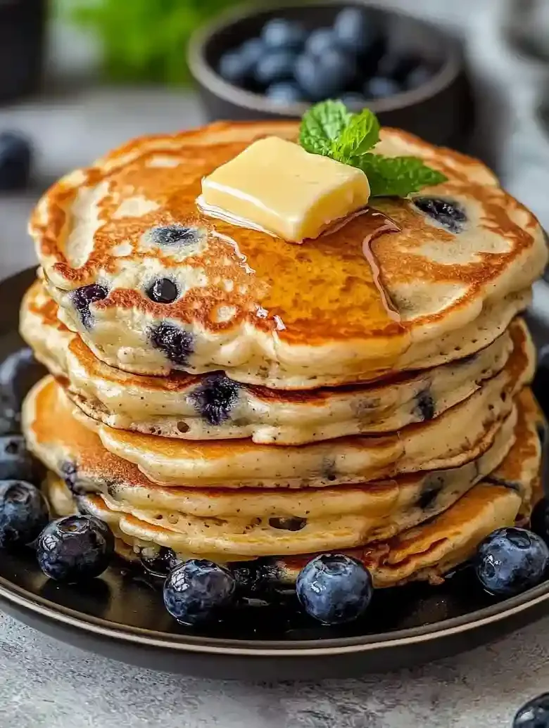 Fluffy Lemon Blueberry Pancakes