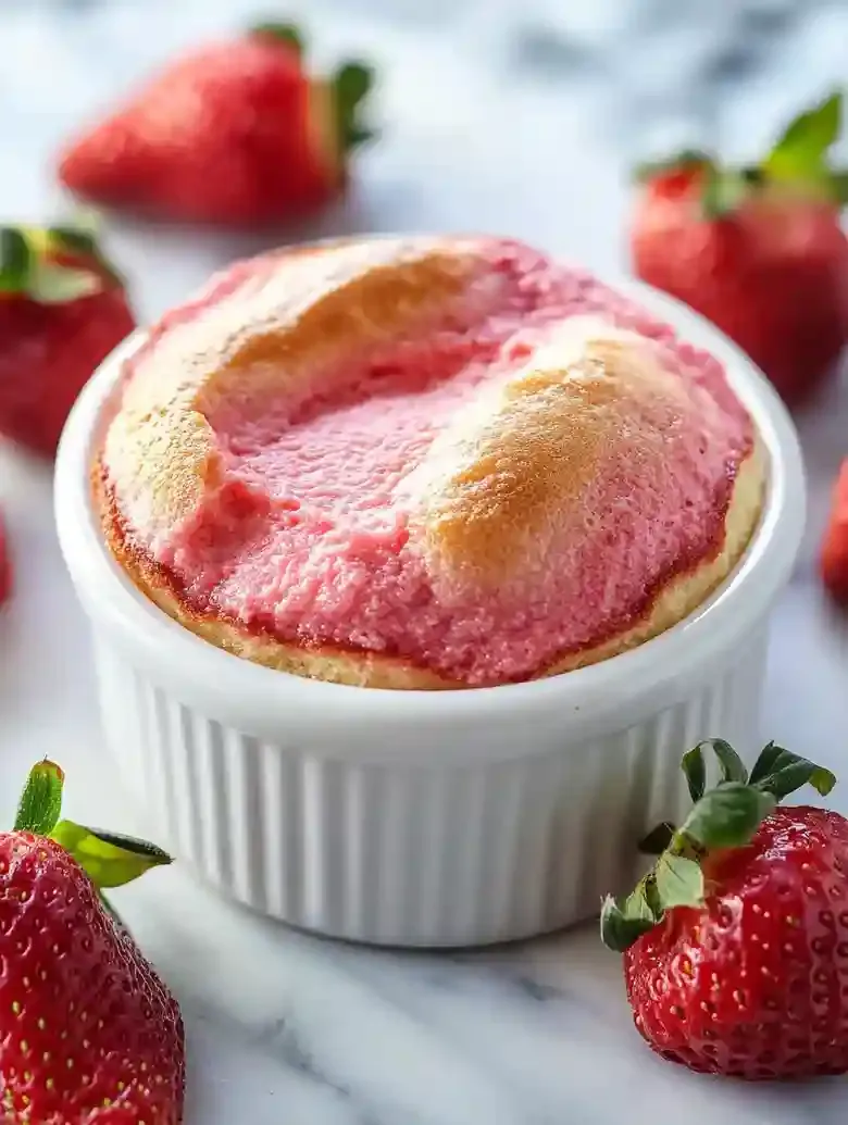 Fresh Strawberry Soufflés for Dessert Lovers