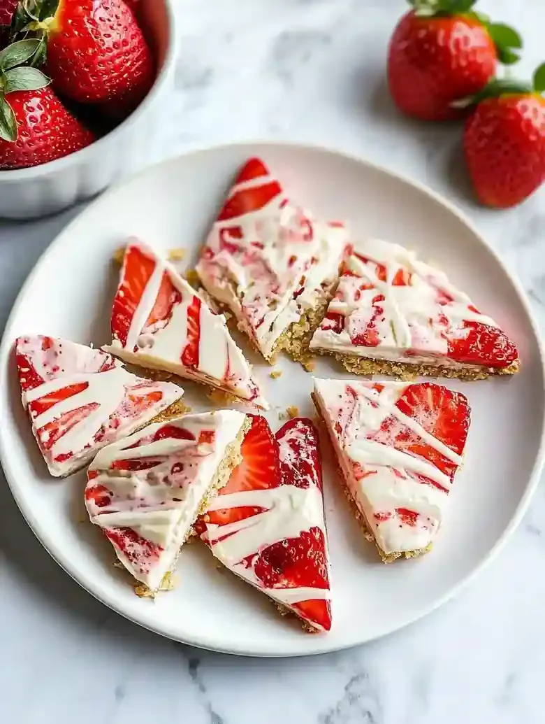 Frozen Strawberry Shortcake Yogurt Bark Recipe