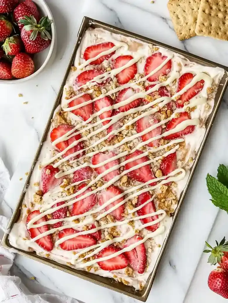 Frozen Strawberry Shortcake Yogurt Bark Recipe