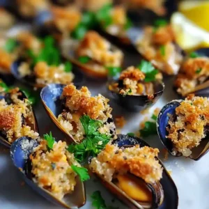 Garlic Butter Mussels au Gratin