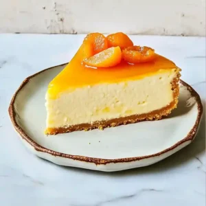 Greek Yogurt Cheesecake with Apricot Compote