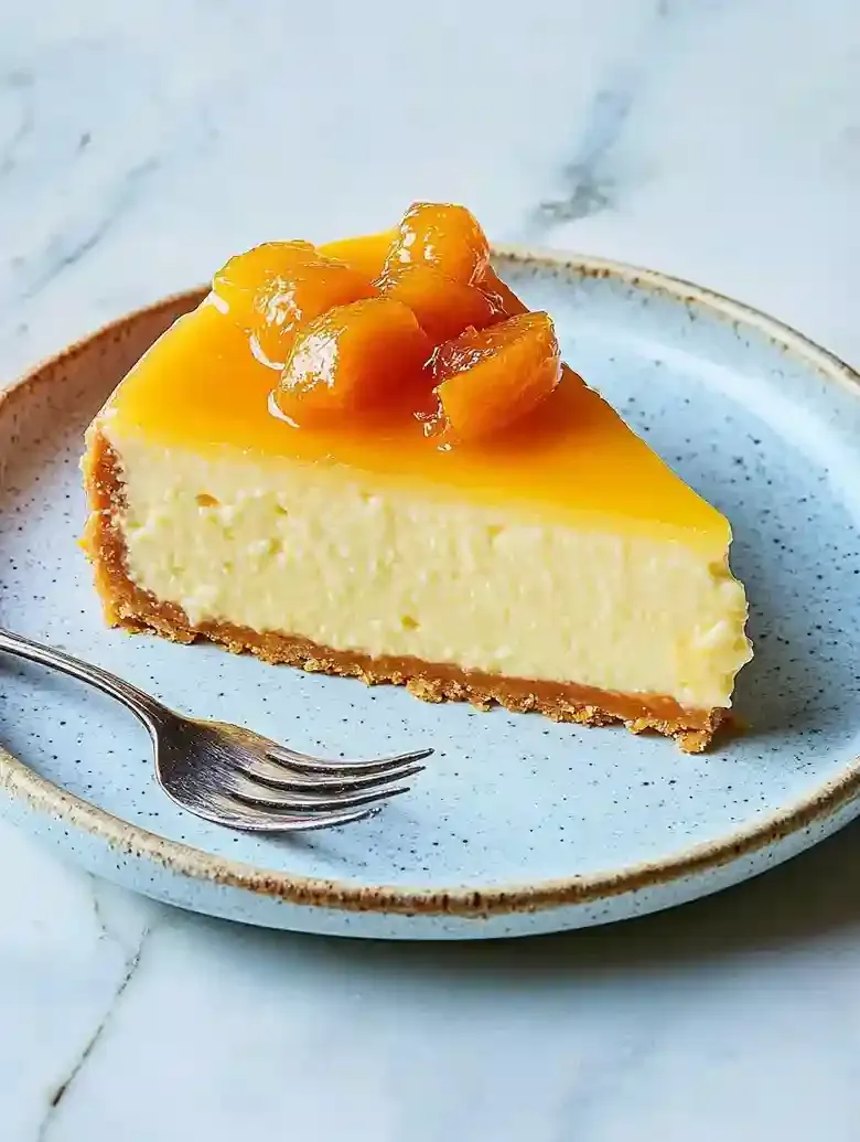 Greek Yogurt Cheesecake with Apricot Compote