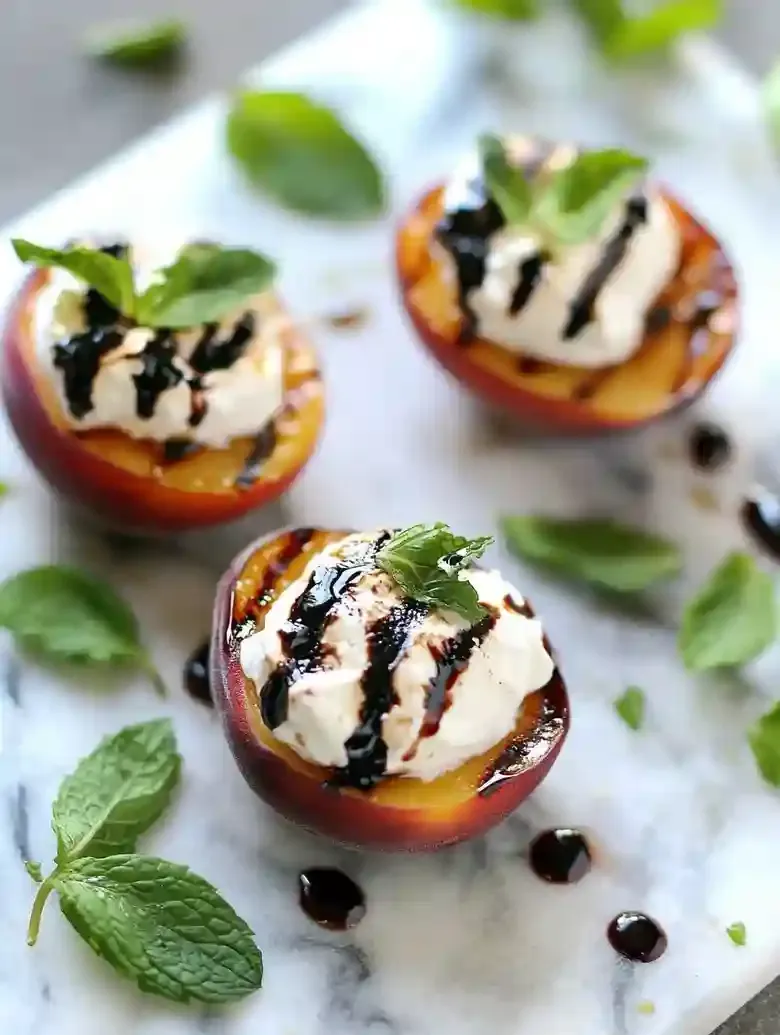 Grilled Peaches with Mascarpone or Ice Cream