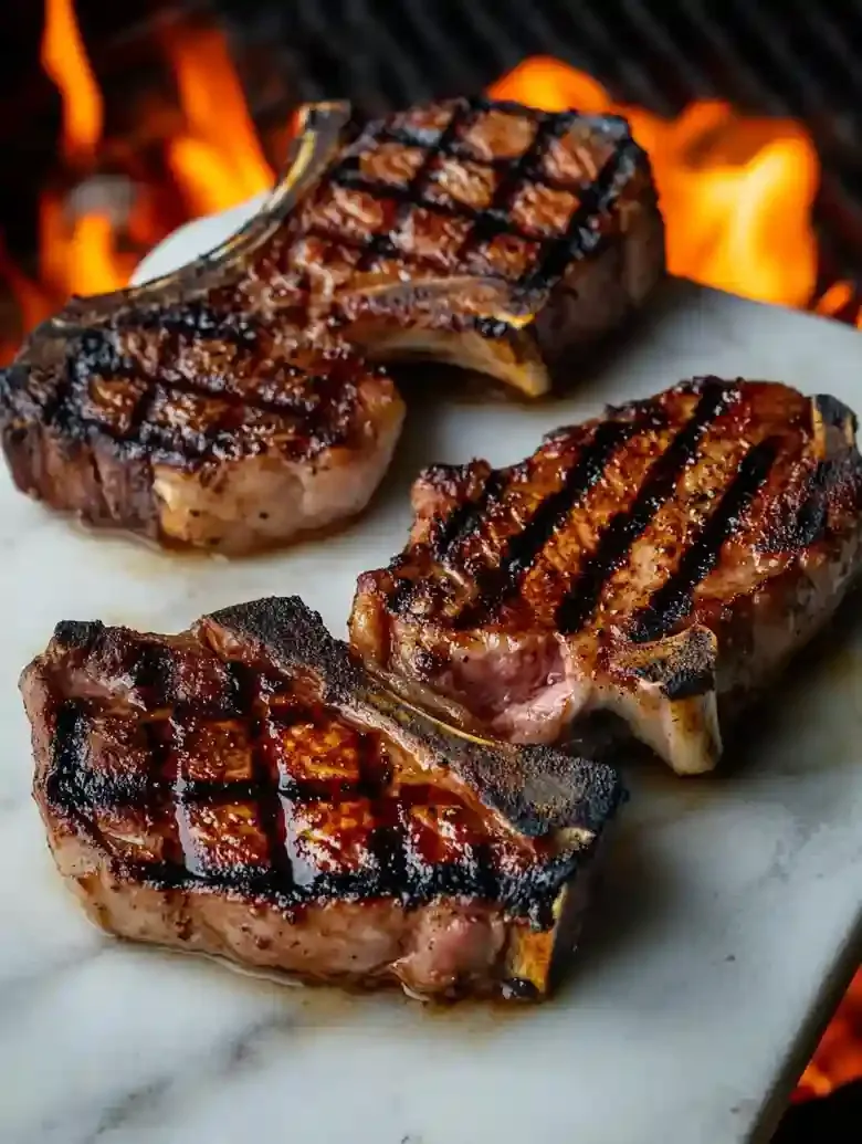 Grilled Pork Chops with Herb Compound Butter