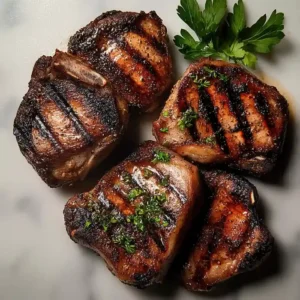 Grilled Pork Chops with Herb Compound Butter