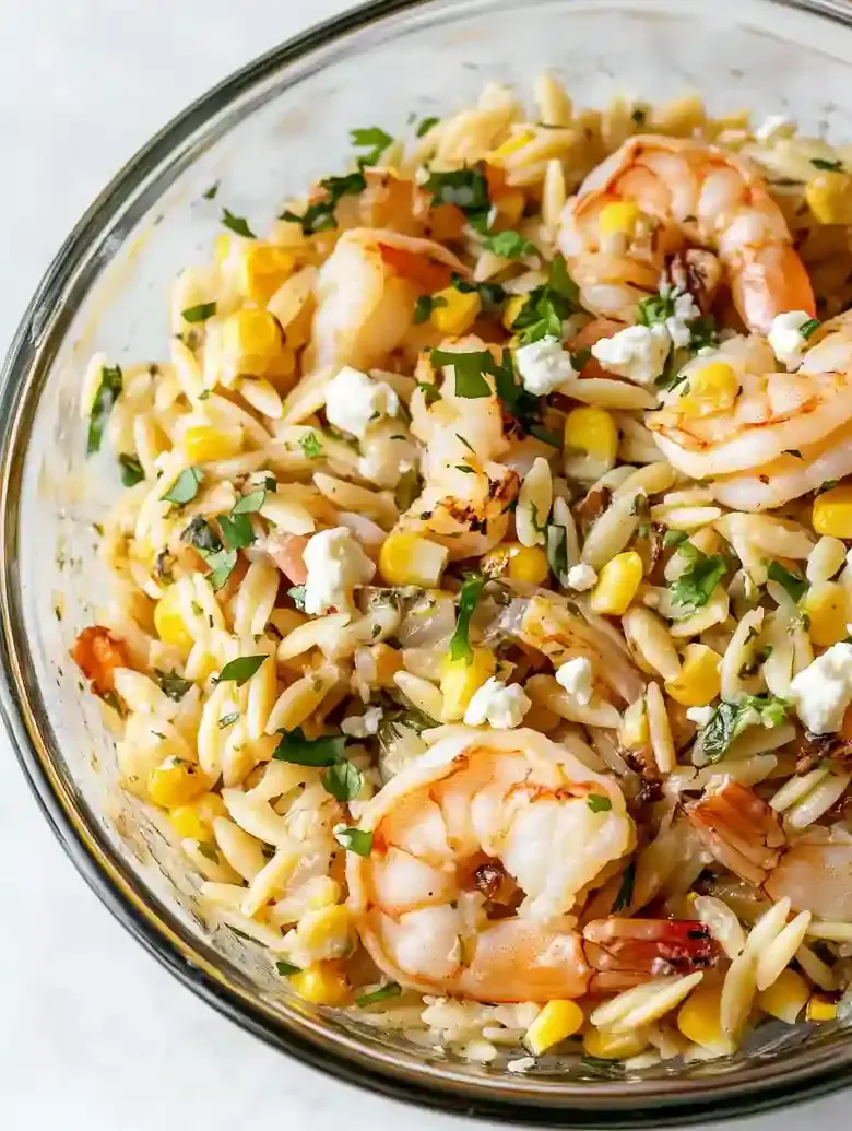 Grilled Shrimp and Corn Orzo Salad