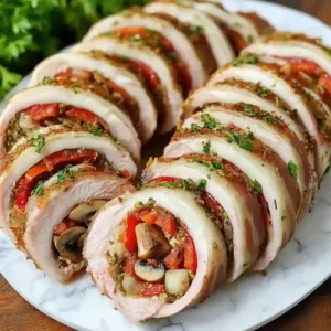 Italian Stuffed Pork Tenderloin with Onions
