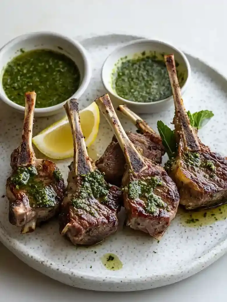 Juicy Marinated Lamb Chops with Mint Sauce
