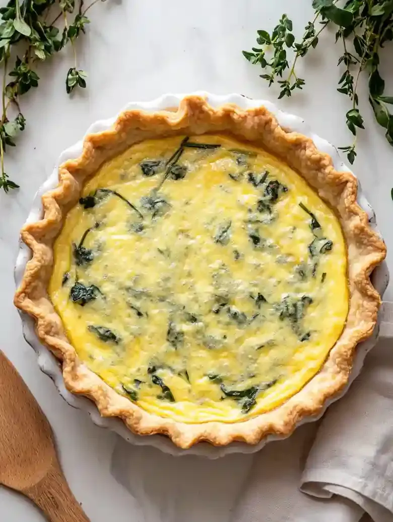Leek Quiche with Spinach and Gruyere