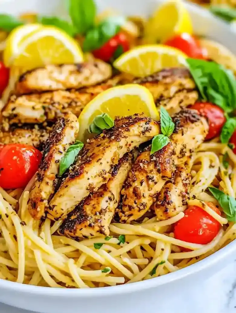 Lemon Herb Chicken Spaghetti