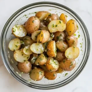 Lemony chive parmesan potato salad
