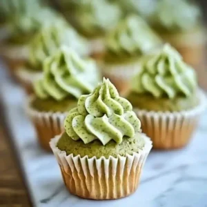 Matcha Cupcakes with Whipped Cream
