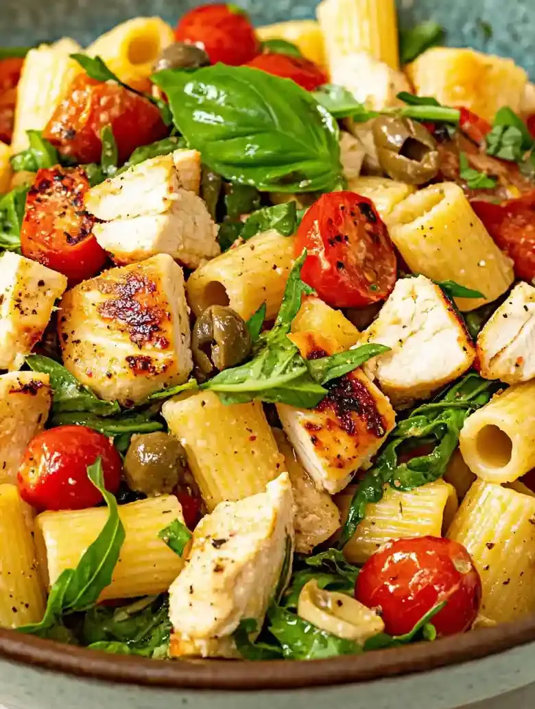 Mediterranean Chicken Pasta Salad