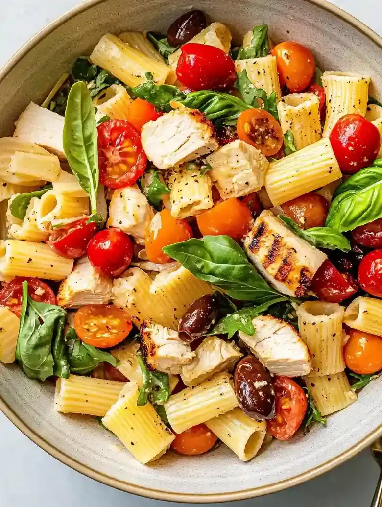 Mediterranean Chicken Pasta Salad