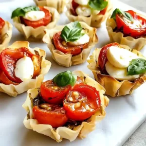 Mini Caprese Phyllo Cups