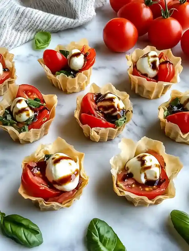 Mini Caprese Phyllo Cups