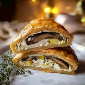 Mushroom Wellington with Creamy Leeks
