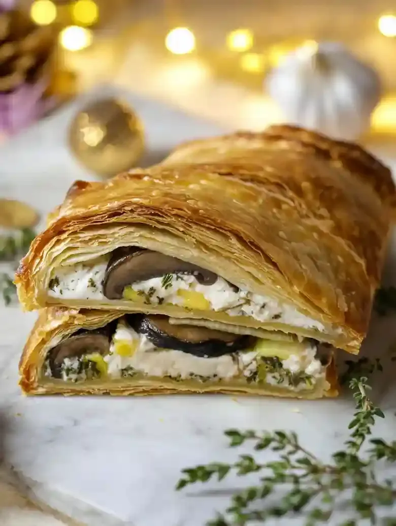 Mushroom Wellington with Creamy Leeks