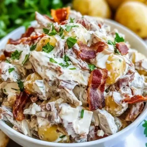 Red Potato Salad with Bacon and Caramelized Onion