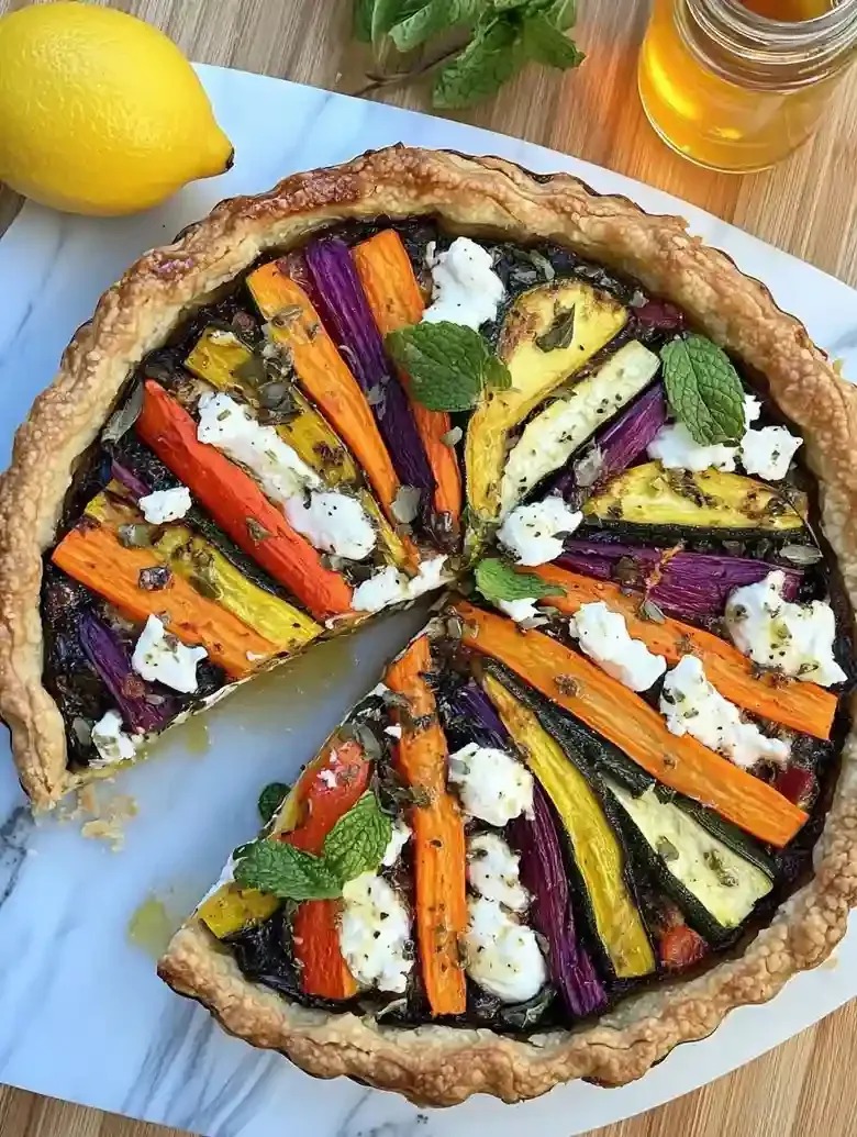 Roasted Vegetable Galette with Goat Cheese