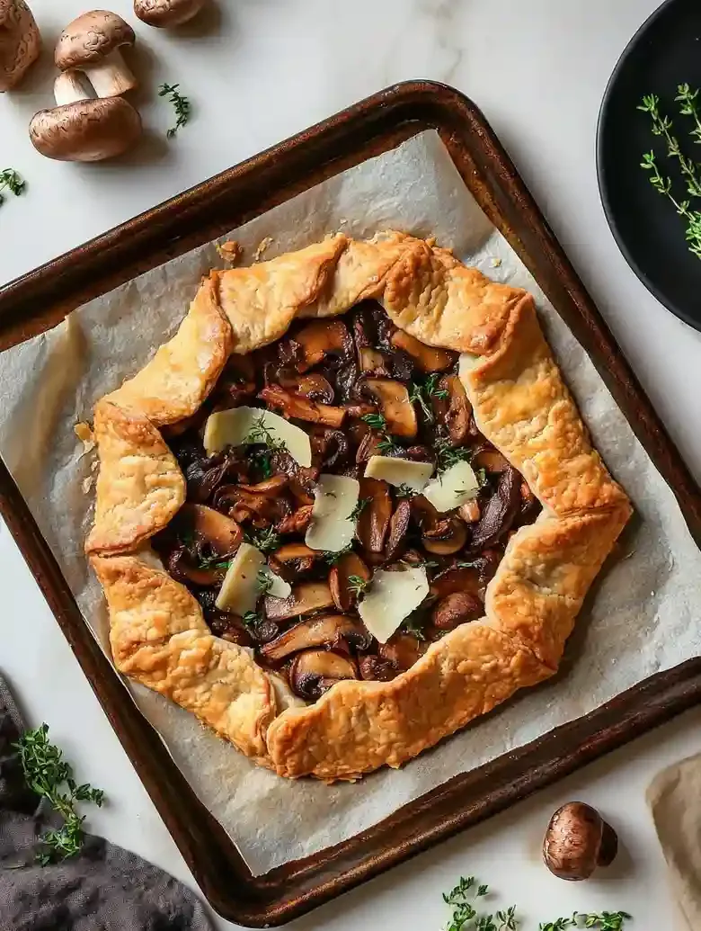 Rustic Wild Mushroom Tart with Chanterelles