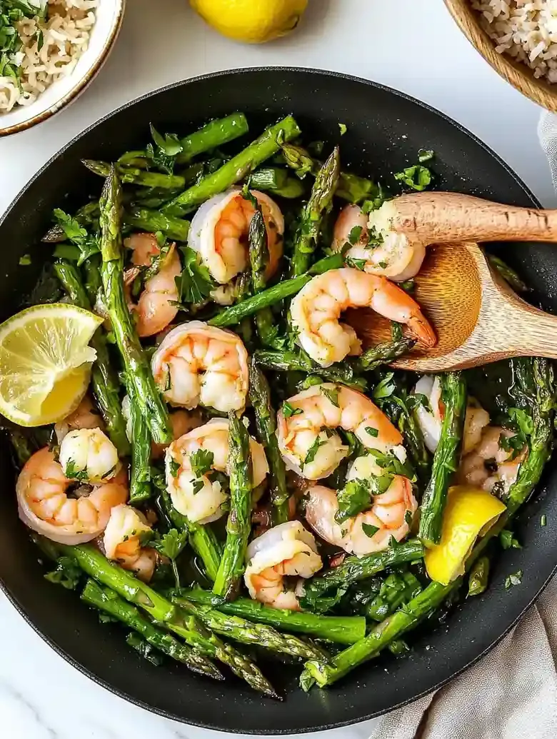 Shrimp and Asparagus Skillet Dinner