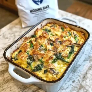 Spinach and Mushroom Breakfast Strata for Two