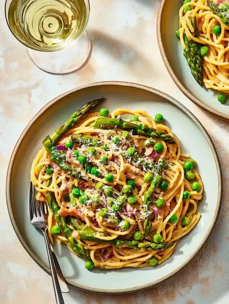 Spring Spaghetti Carbonara
