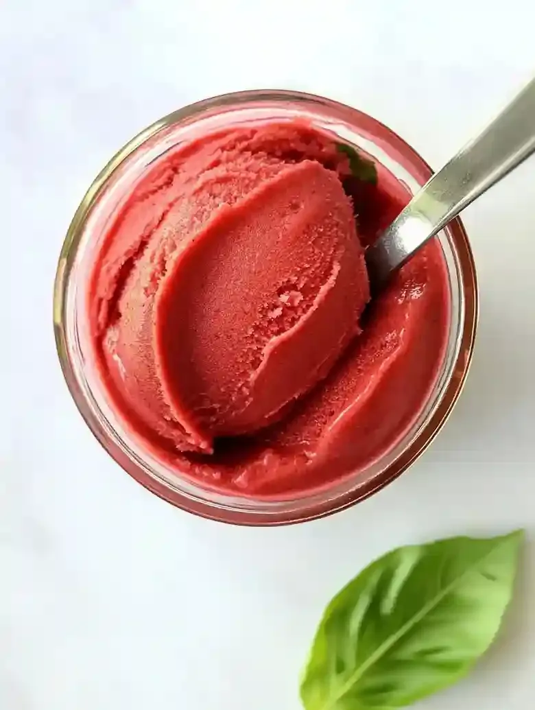 Strawberry Basil Sorbet Dessert Recipe