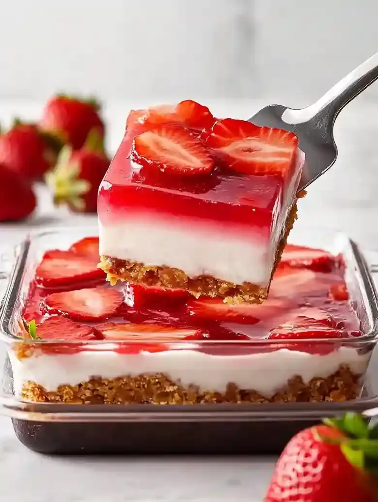 Strawberry Desserts with Pretzel Crust