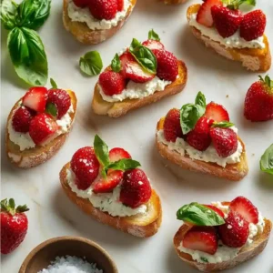 Strawberry Goat Cheese Bruschetta Appetizer