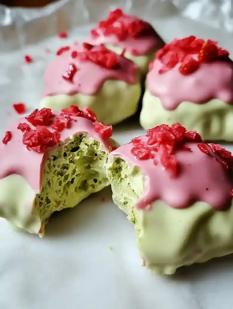 Strawberry Matcha Yogurt Clusters High Protein Snack