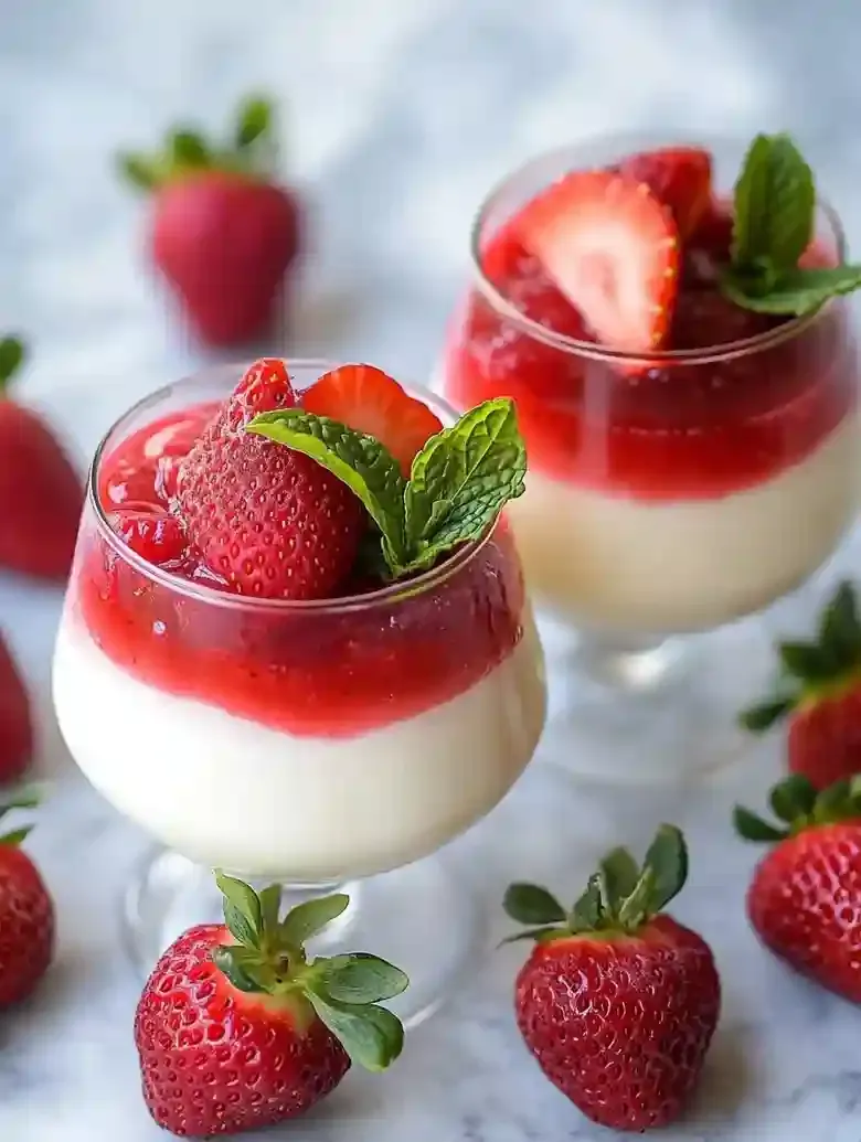 Strawberry Panna Cotta Dessert Recipe