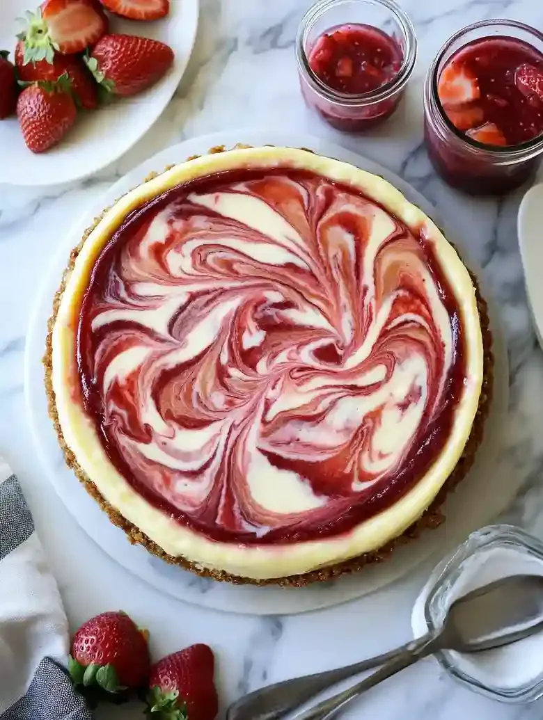 Strawberry Rhubarb Cheesecake