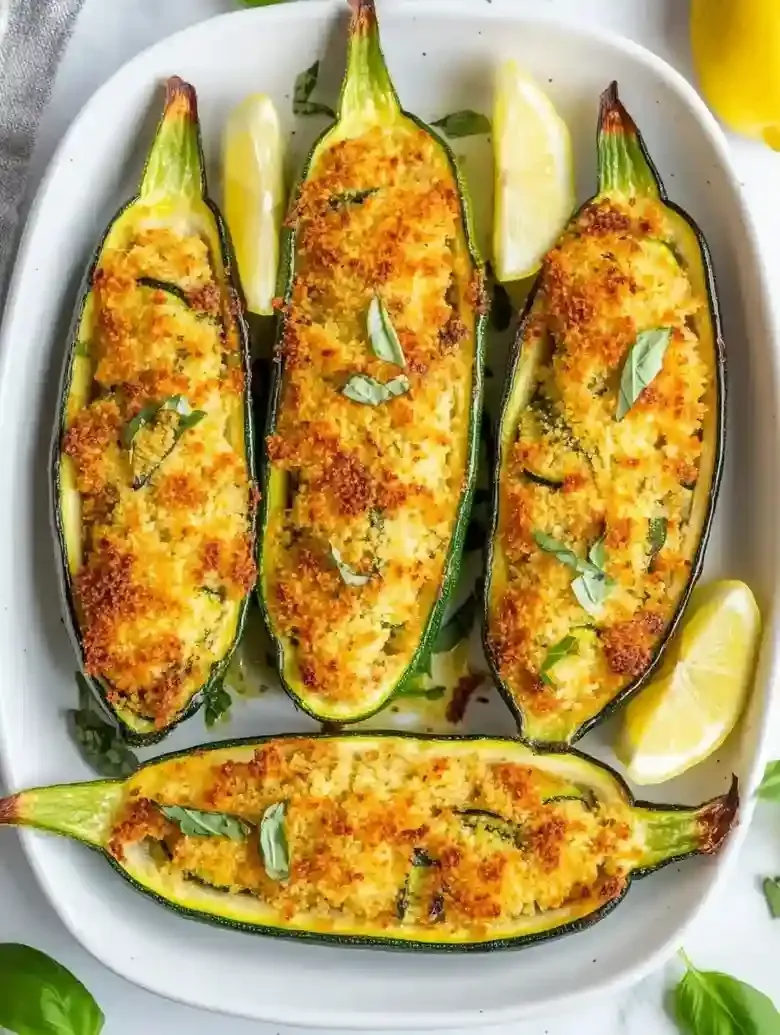 Stuffed Zucchini with Ricotta and Tomatoes