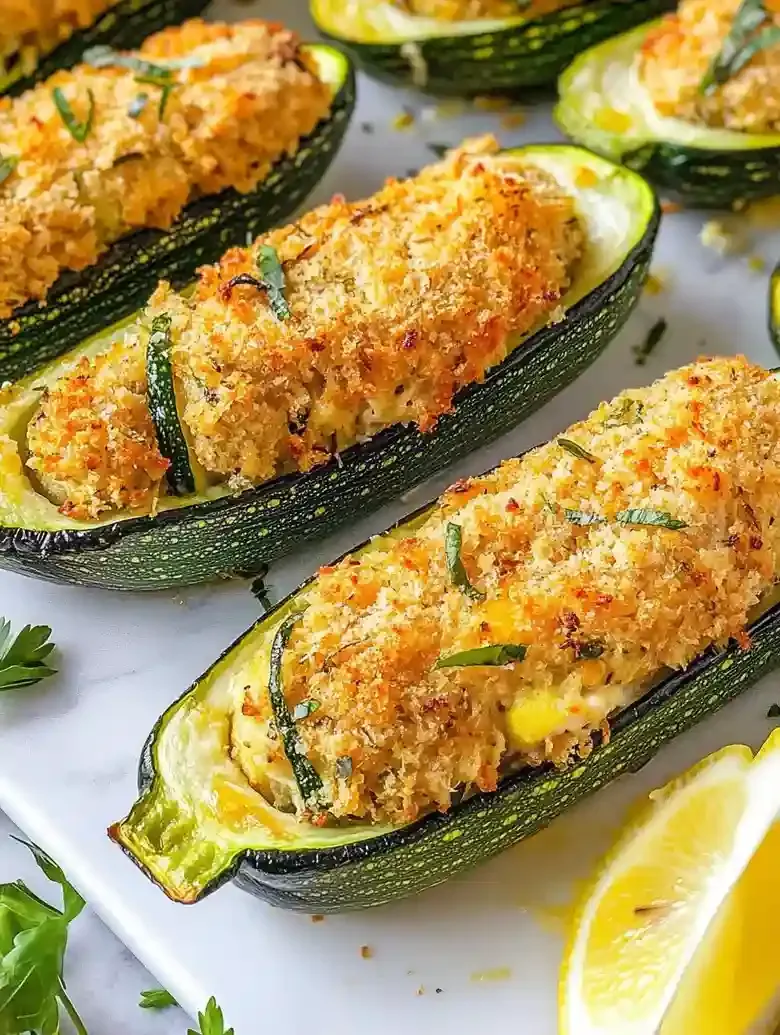 Stuffed Zucchini with Ricotta and Tomatoes
