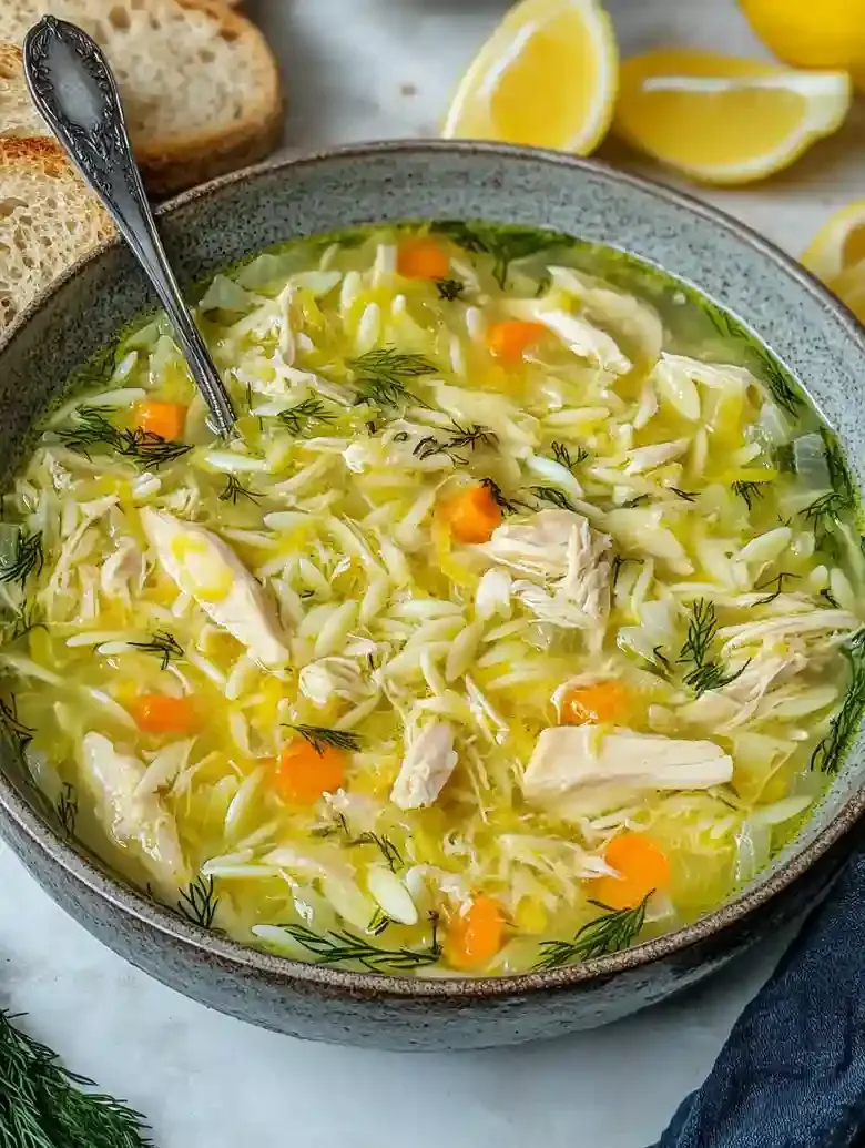 Traditional Greek Lemon Chicken Soup