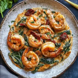 Tuscan Shrimp with Spinach and Artichokes