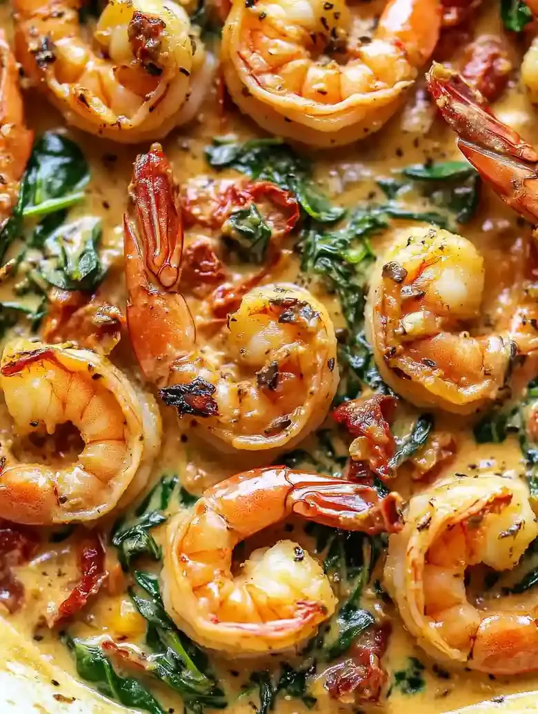 Tuscan Shrimp with Spinach and Artichokes