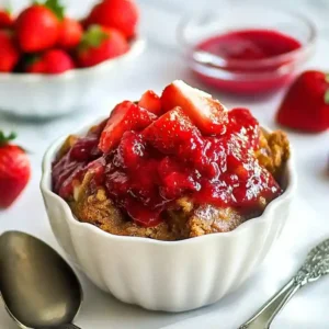 White Chocolate Strawberry Bread Pudding Delight