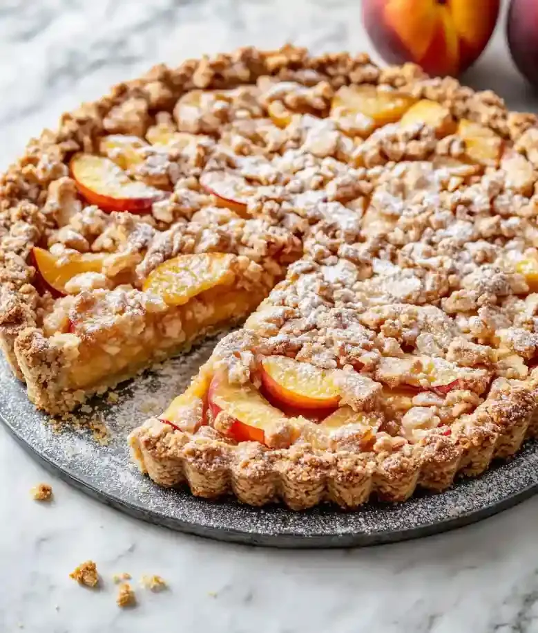 Buttery Nectarine Crumb Tart