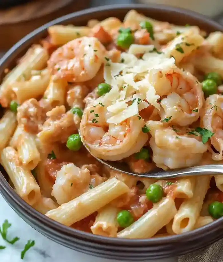 Cheesy Shrimp Ziti Bake