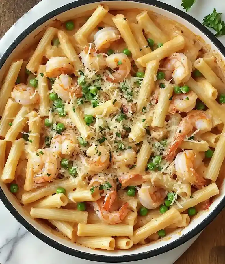 Cheesy Shrimp Ziti Bake
