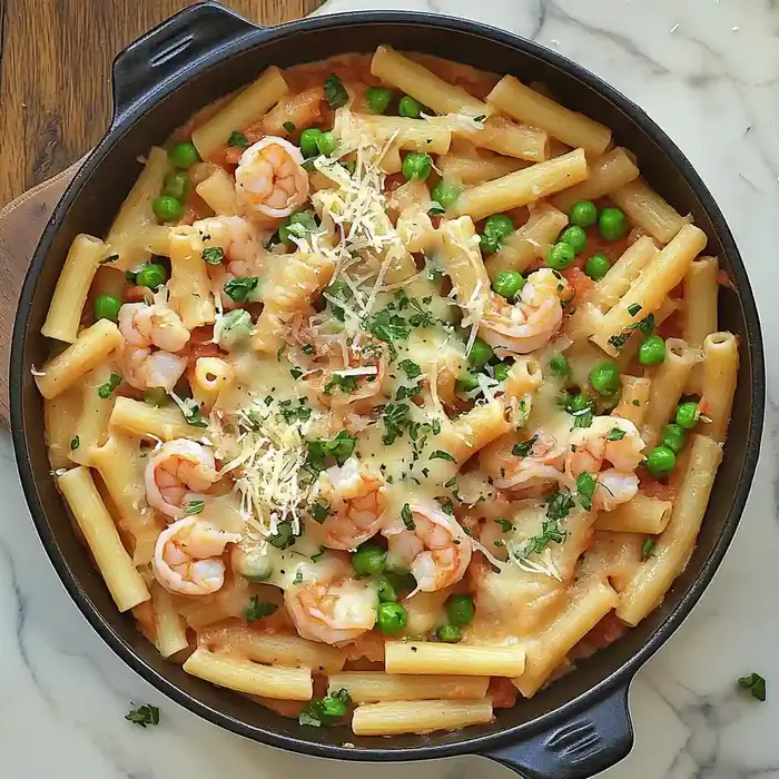 Cheesy Shrimp Ziti Bake