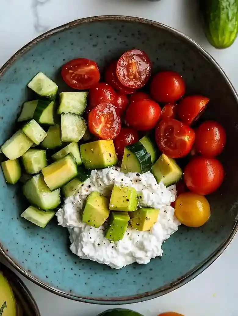 Cottage Cheese Salad with Fresh Veggies