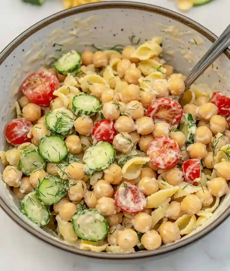 Creamy Chickpea Pasta Salad Recipe